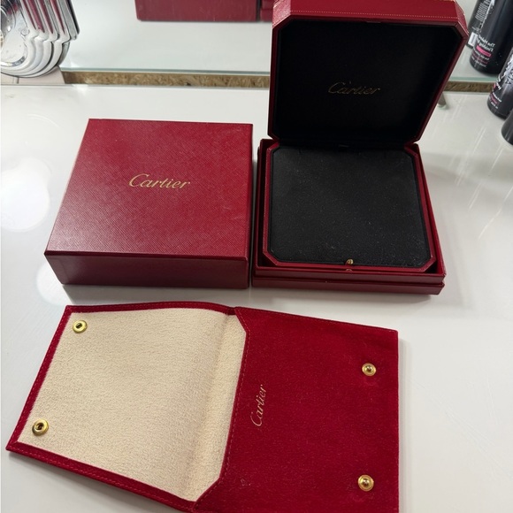 Authentic CARTIER  Pendant Jewelry  STORAGE DISPLAY CASE   RED box -  Plus Puch - Picture 6 of 6